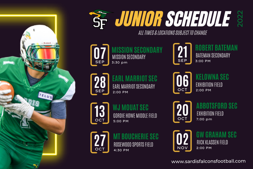 Sardis Football Releases Junior and Senior Football 2022 Schedules FVN