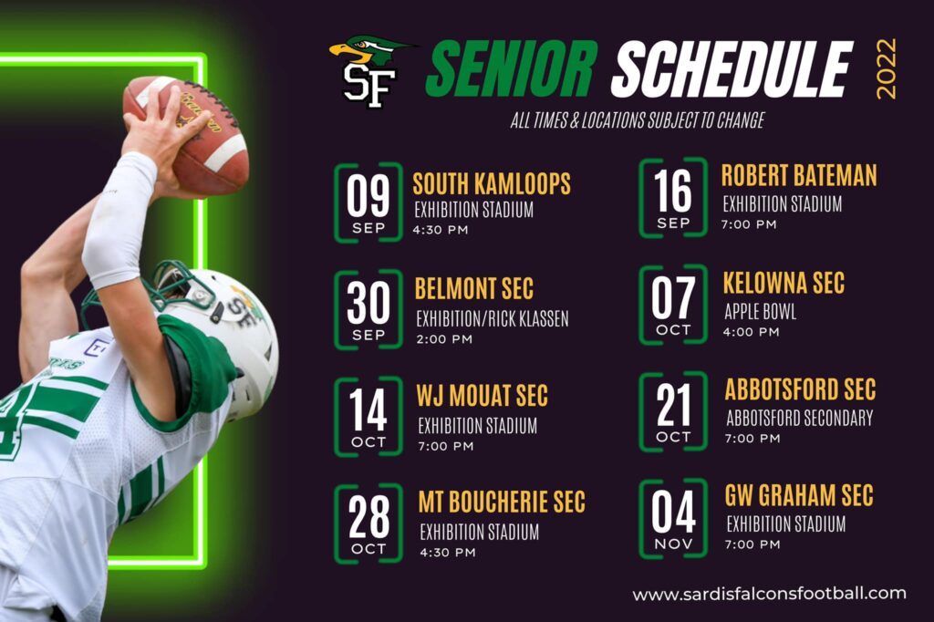 Sardis Football Releases Junior and Senior Football 2022 Schedules FVN