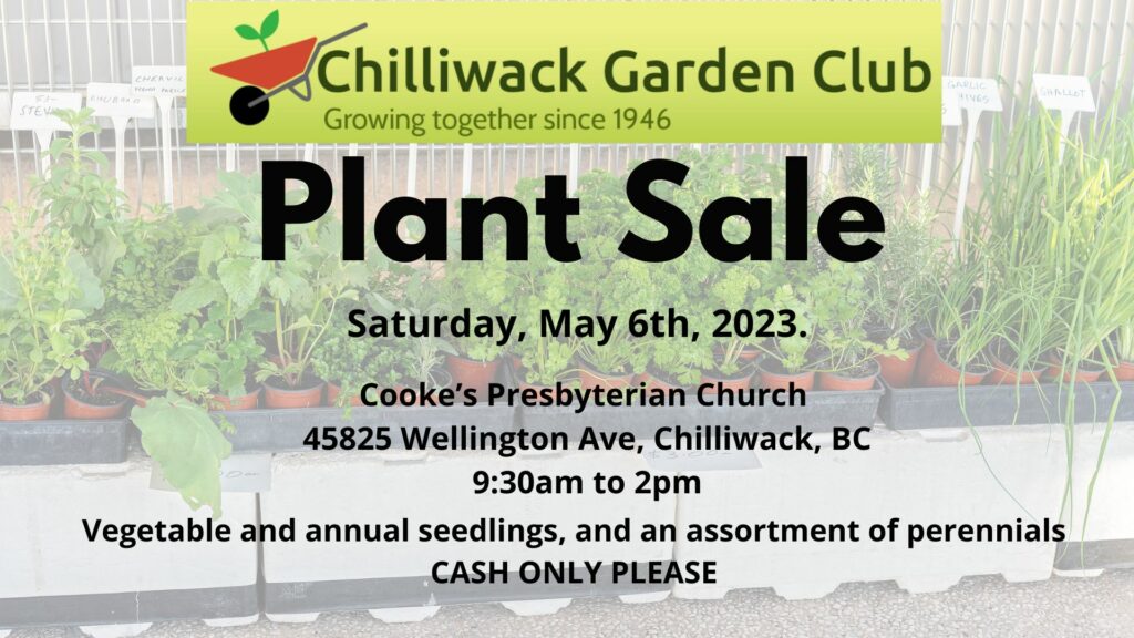 Chilliwack Garden Club Plant Sale Saturday May 6 FVN