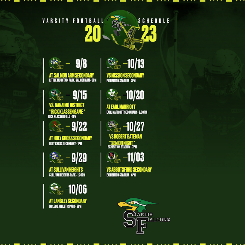 2023 Sardis Senior Varsity Football Schedule Released FVN