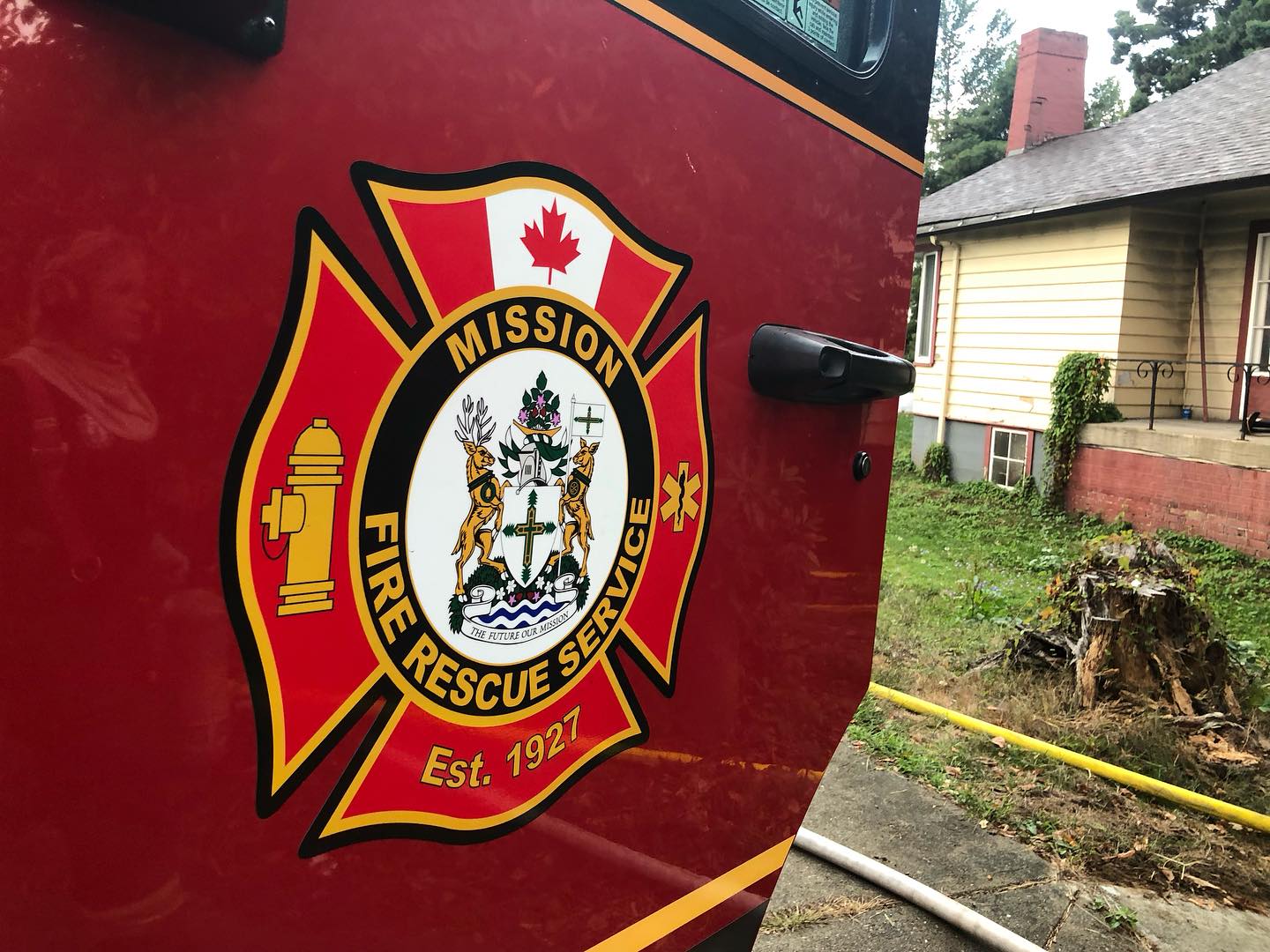 Mission Fire Working at a Site off First Avenue and Stave Lake Street