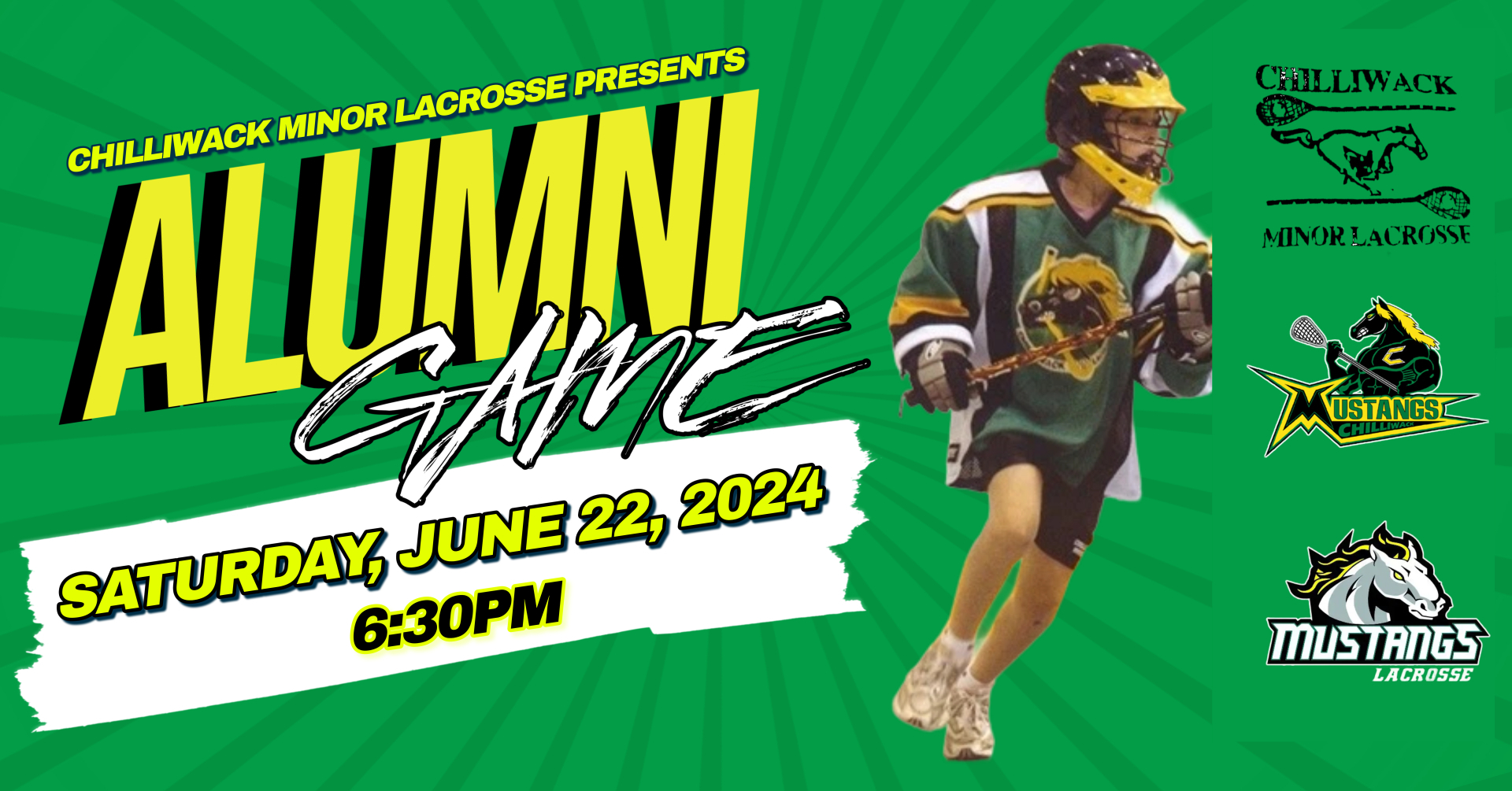 Chilliwack Mustangs 30th Anniversary Alumni Game – Sardis Sports Complex – Saturday June 22