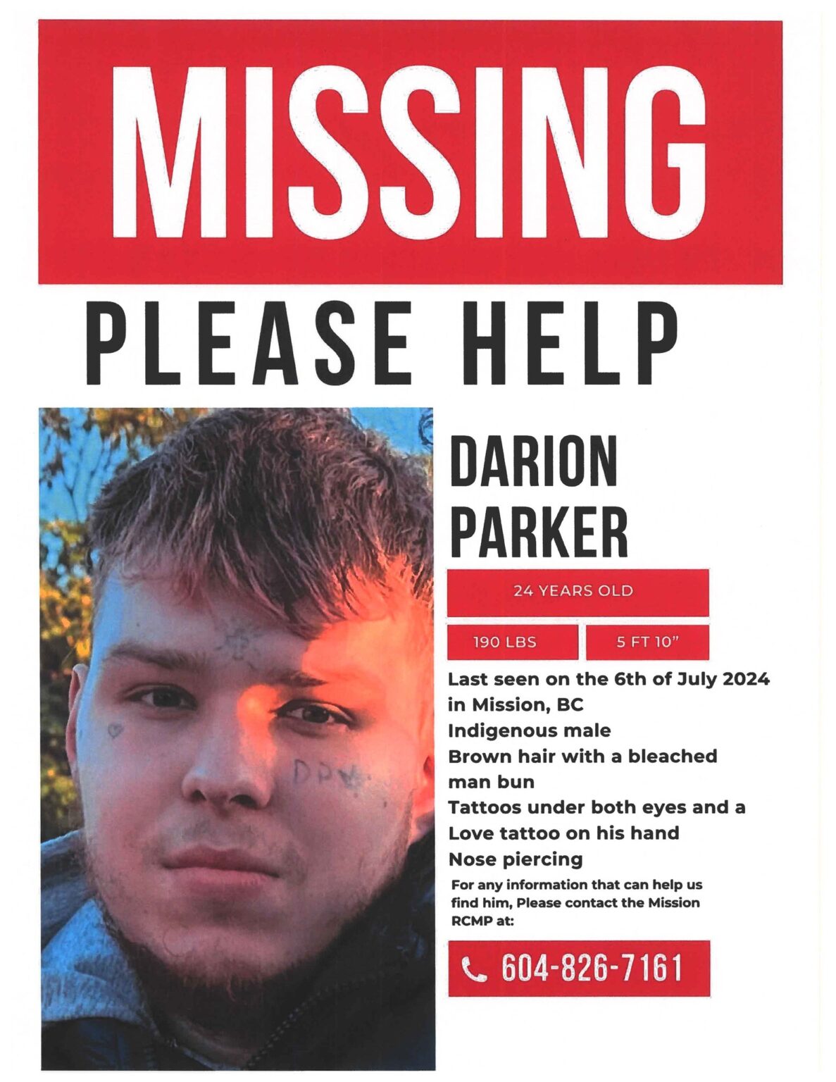 Mission RCMP – Cold Case – One Year Later, Darion Parker Remains ...