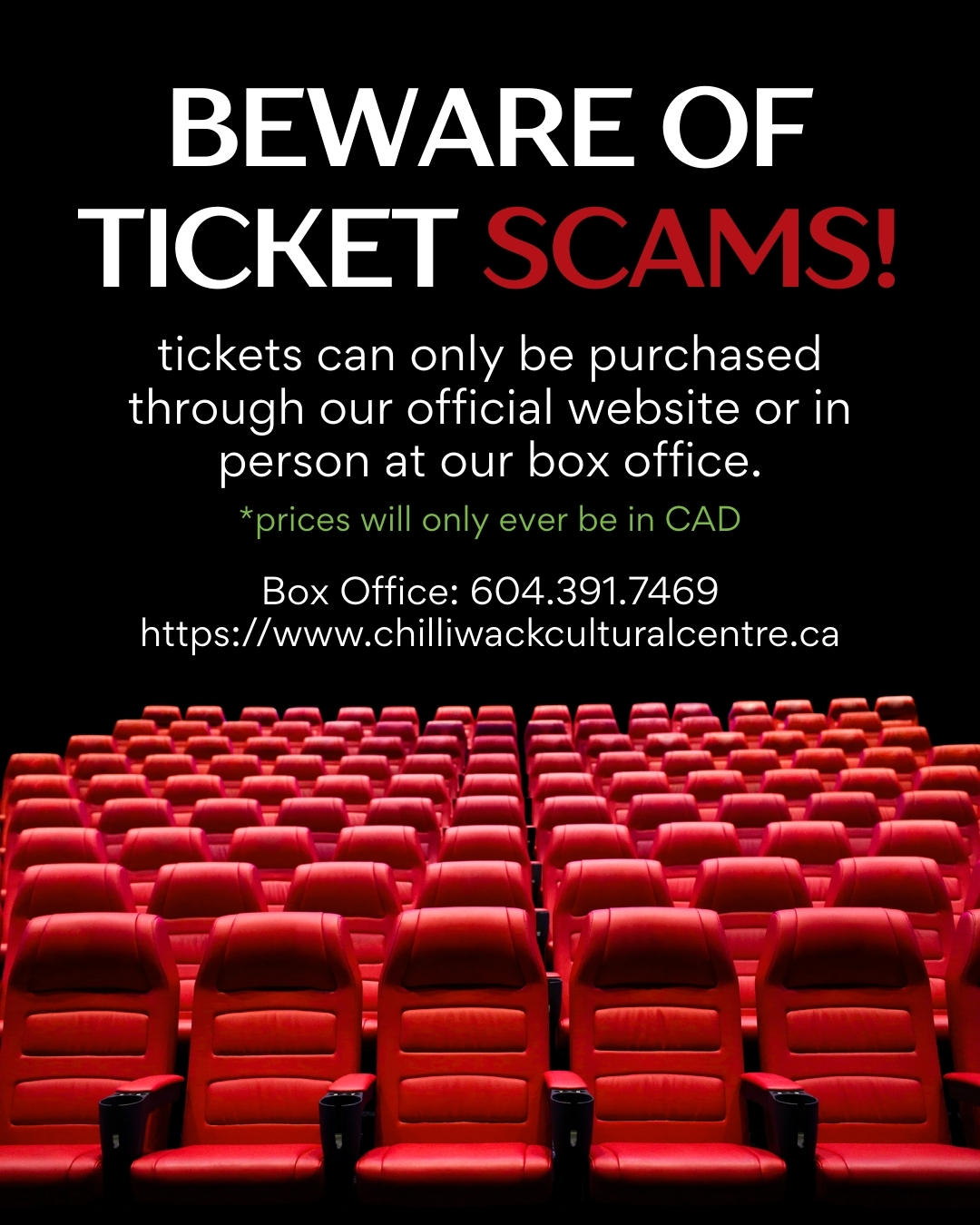 Chilliwack Cultural Centre Addresses Ticket Scammers