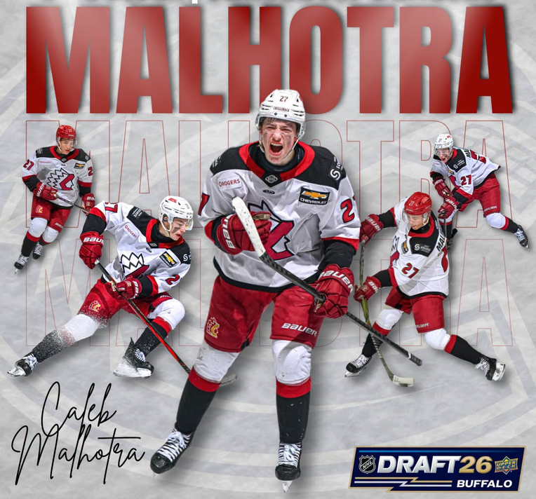 Chilliwack Chiefs Alumni Caleb Malhotra Selected 3rd overall by the Vancouver Canucks in the 2026 NHL Draft