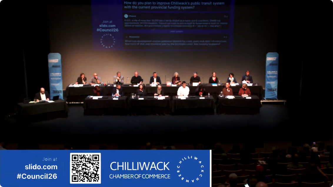 Chilliwack Chamber Mayoral and Council Candidate Forums ( TWO VIDEOS)