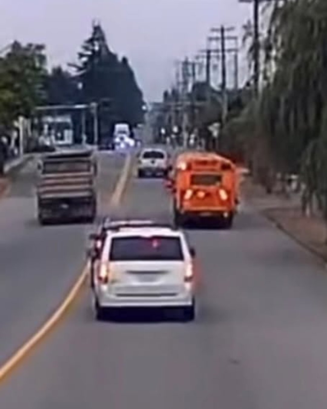 AbbyPD Investigating and Fining Dump Truck Driver, Passing a Stopped School Bus on Lefeuvre Road